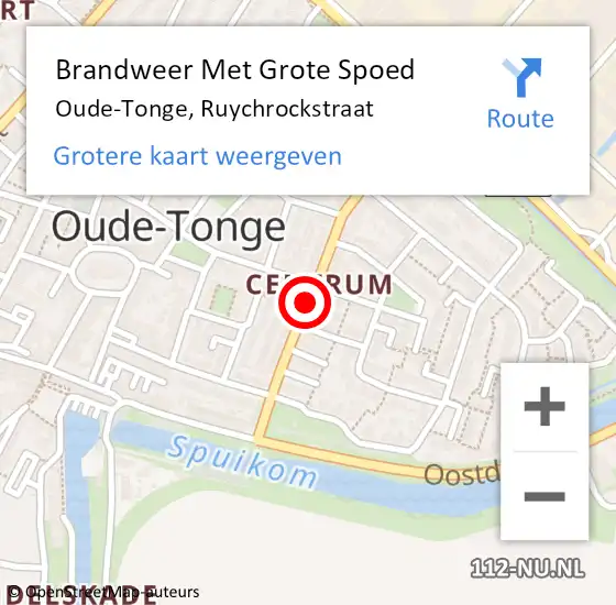 Locatie op kaart van de 112 melding: Brandweer Met Grote Spoed Naar Oude-Tonge, Ruychrockstraat op 1 april 2021 10:05