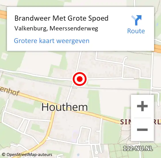 Locatie op kaart van de 112 melding: Brandweer Met Grote Spoed Naar Valkenburg, Meerssenderweg op 1 april 2021 10:33