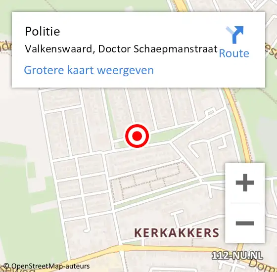 Locatie op kaart van de 112 melding: Politie Valkenswaard, Doctor Schaepmanstraat op 1 april 2021 13:51