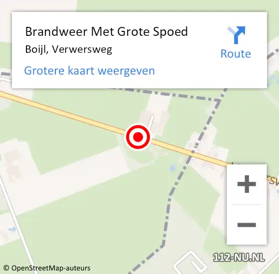 Locatie op kaart van de 112 melding: Brandweer Met Grote Spoed Naar Boijl, Verwersweg op 1 april 2021 13:54