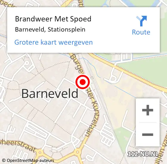 Locatie op kaart van de 112 melding: Brandweer Met Spoed Naar Barneveld, Stationsplein op 1 april 2021 15:23