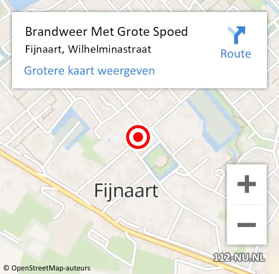 Locatie op kaart van de 112 melding: Brandweer Met Grote Spoed Naar Fijnaart, Wilhelminastraat op 1 april 2021 15:48