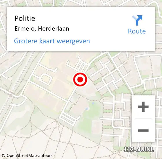 Locatie op kaart van de 112 melding: Politie Ermelo, Herderlaan op 1 april 2021 16:00