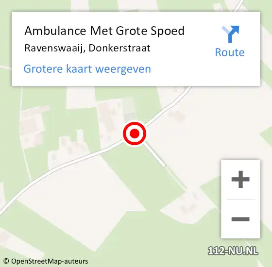 Locatie op kaart van de 112 melding: Ambulance Met Grote Spoed Naar Ravenswaaij, Donkerstraat op 1 april 2021 16:15