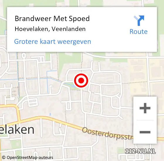 Locatie op kaart van de 112 melding: Brandweer Met Spoed Naar Hoevelaken, Veenlanden op 1 april 2021 19:00