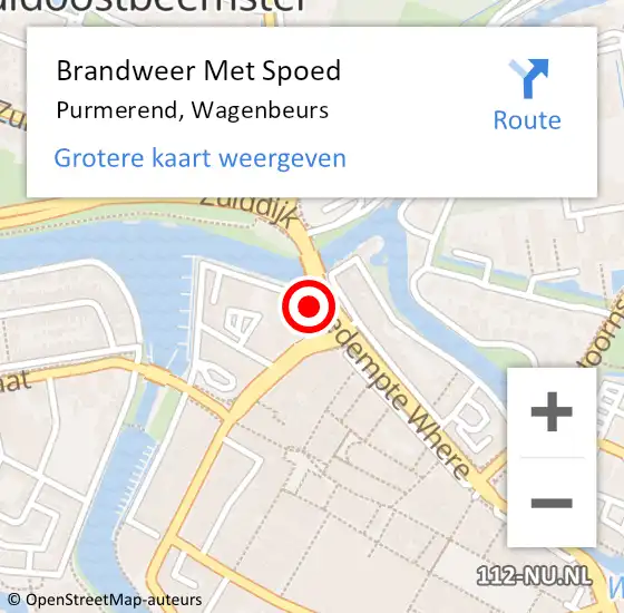 Locatie op kaart van de 112 melding: Brandweer Met Spoed Naar Purmerend, Wagenbeurs op 1 april 2021 20:41