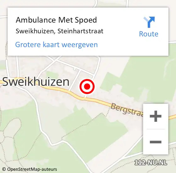 Locatie op kaart van de 112 melding: Ambulance Met Spoed Naar Sweikhuizen, Steinhartstraat op 6 juni 2014 16:37