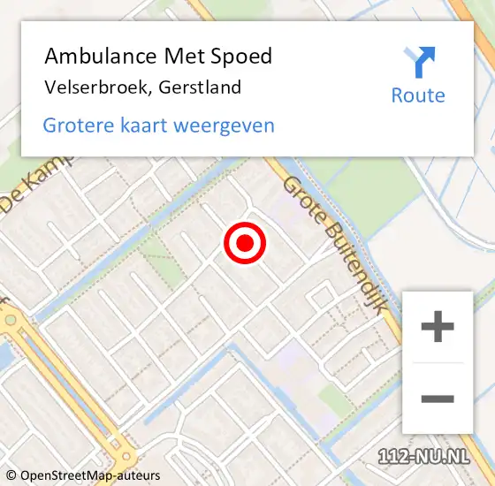 Locatie op kaart van de 112 melding: Ambulance Met Spoed Naar Velserbroek, Gerstland op 2 april 2021 00:50