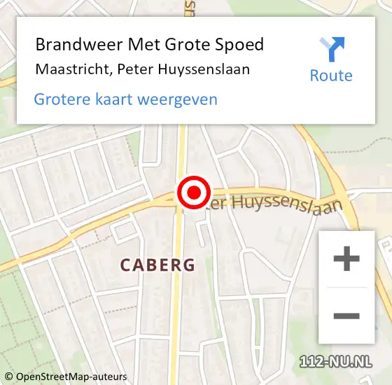 Locatie op kaart van de 112 melding: Brandweer Met Grote Spoed Naar Maastricht, Peter Huyssenslaan op 2 april 2021 02:20