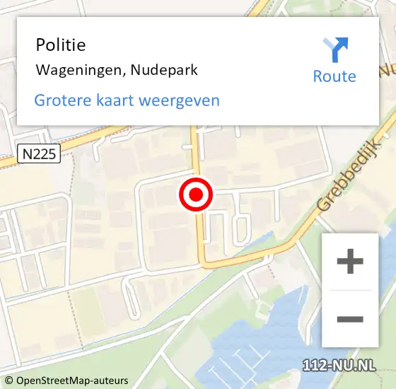 Locatie op kaart van de 112 melding: Politie Wageningen, Nudepark op 2 april 2021 10:01