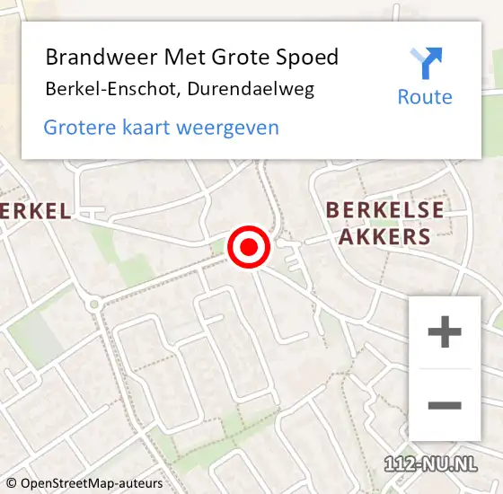 Locatie op kaart van de 112 melding: Brandweer Met Grote Spoed Naar Berkel-Enschot, Durendaelweg op 2 april 2021 10:55