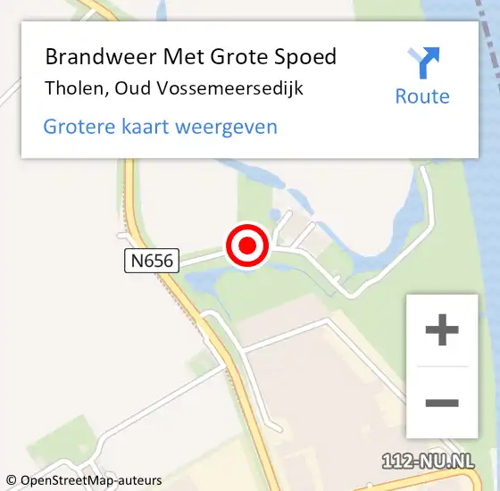 Locatie op kaart van de 112 melding: Brandweer Met Grote Spoed Naar Tholen, Oud Vossemeersedijk op 2 april 2021 12:52