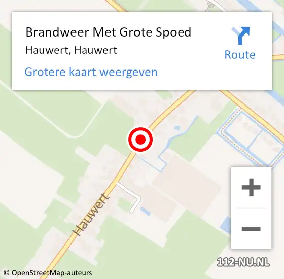 Locatie op kaart van de 112 melding: Brandweer Met Grote Spoed Naar Hauwert, Hauwert op 2 april 2021 15:35