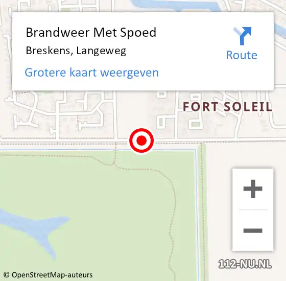 Locatie op kaart van de 112 melding: Brandweer Met Spoed Naar Breskens, Langeweg op 2 april 2021 15:42