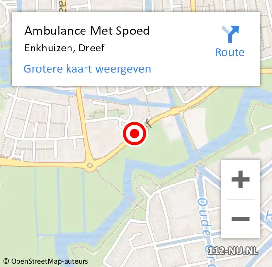 Locatie op kaart van de 112 melding: Ambulance Met Spoed Naar Enkhuizen, Dreef op 2 april 2021 17:29