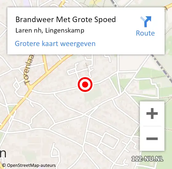 Locatie op kaart van de 112 melding: Brandweer Met Grote Spoed Naar Laren nh, Lingenskamp op 2 april 2021 17:31