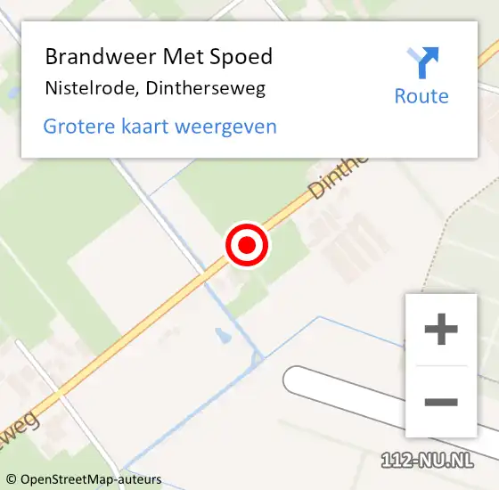 Locatie op kaart van de 112 melding: Brandweer Met Spoed Naar Nistelrode, Dintherseweg op 2 april 2021 19:17