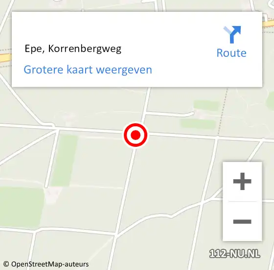 Locatie op kaart van de 112 melding:  Epe, Korrenbergweg op 2 april 2021 19:32