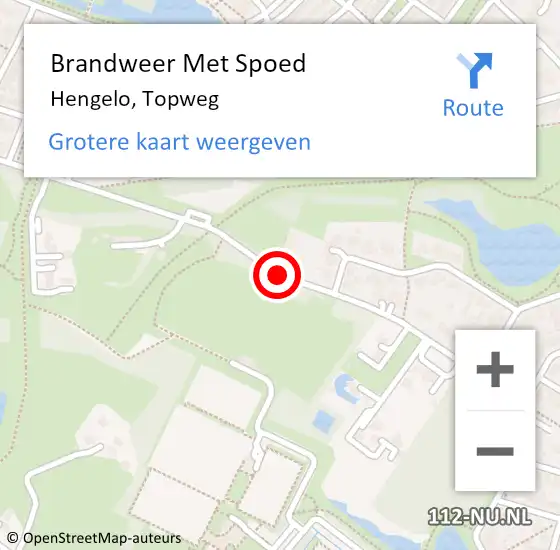 Locatie op kaart van de 112 melding: Brandweer Met Spoed Naar Hengelo, Topweg op 2 april 2021 20:10