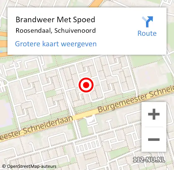 Locatie op kaart van de 112 melding: Brandweer Met Spoed Naar Roosendaal, Schuivenoord op 2 april 2021 20:25