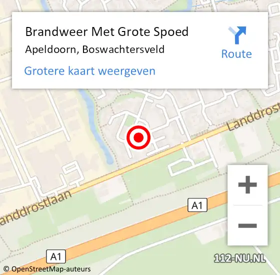 Locatie op kaart van de 112 melding: Brandweer Met Grote Spoed Naar Apeldoorn, Boswachtersveld op 2 april 2021 20:34