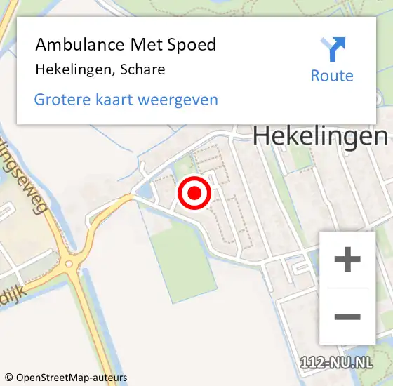 Locatie op kaart van de 112 melding: Ambulance Met Spoed Naar Hekelingen, Schare op 3 april 2021 01:56