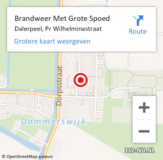 Locatie op kaart van de 112 melding: Brandweer Met Grote Spoed Naar Dalerpeel, Pr Wilhelminastraat op 6 juni 2014 18:31