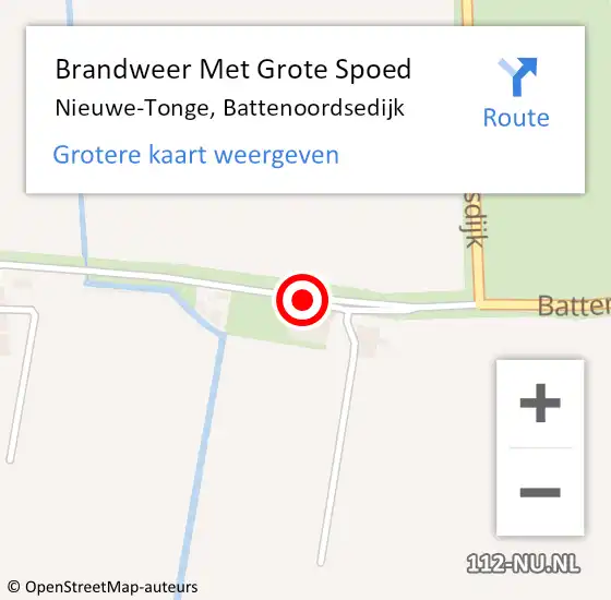 Locatie op kaart van de 112 melding: Brandweer Met Grote Spoed Naar Nieuwe-Tonge, Battenoordsedijk op 3 april 2021 04:02