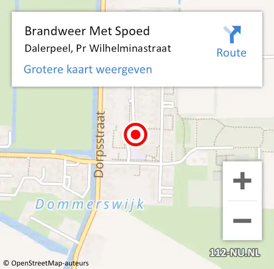 Locatie op kaart van de 112 melding: Brandweer Met Spoed Naar Dalerpeel, Pr Wilhelminastraat op 6 juni 2014 18:33