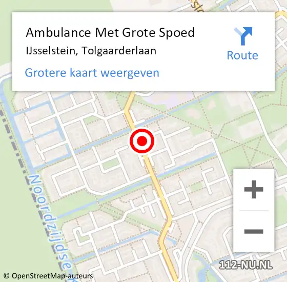 Locatie op kaart van de 112 melding: Ambulance Met Grote Spoed Naar IJsselstein, Tolgaarderlaan op 6 juni 2014 18:34