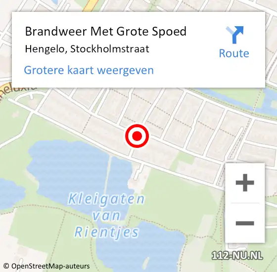 Locatie op kaart van de 112 melding: Brandweer Met Grote Spoed Naar Hengelo, Stockholmstraat op 3 april 2021 05:22