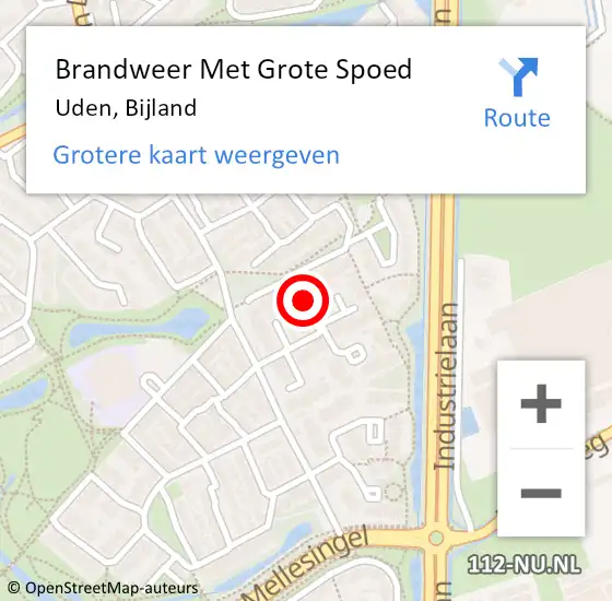 Locatie op kaart van de 112 melding: Brandweer Met Grote Spoed Naar Uden, Bijland op 3 april 2021 08:35