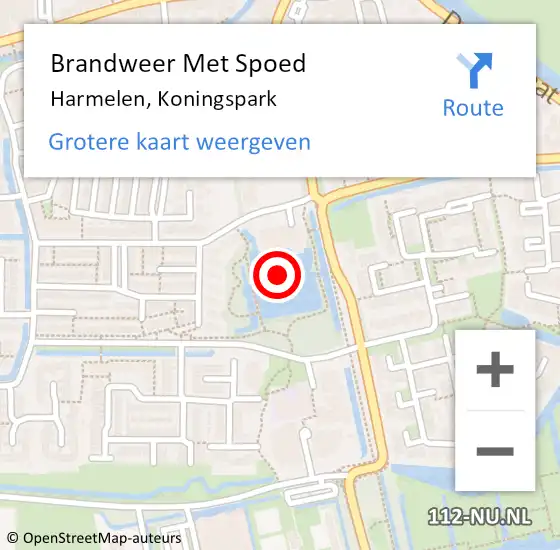 Locatie op kaart van de 112 melding: Brandweer Met Spoed Naar Harmelen, Koningspark op 3 april 2021 10:12