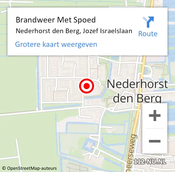 Locatie op kaart van de 112 melding: Brandweer Met Spoed Naar Nederhorst den Berg, Jozef Israelslaan op 3 april 2021 11:11