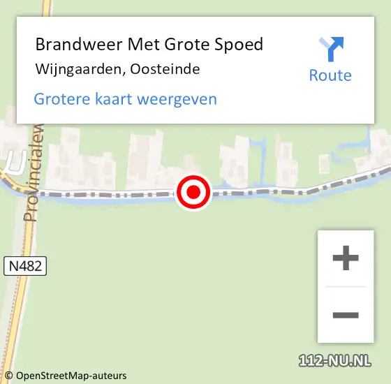 Locatie op kaart van de 112 melding: Brandweer Met Grote Spoed Naar Wijngaarden, Oosteinde op 3 april 2021 11:26