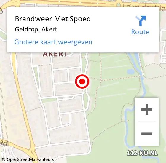 Locatie op kaart van de 112 melding: Brandweer Met Spoed Naar Geldrop, Akert op 3 april 2021 11:59