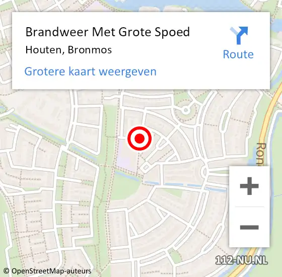 Locatie op kaart van de 112 melding: Brandweer Met Grote Spoed Naar Houten, Bronmos op 3 april 2021 12:46