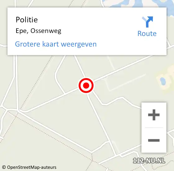 Locatie op kaart van de 112 melding: Politie Epe, Ossenweg op 3 april 2021 15:48