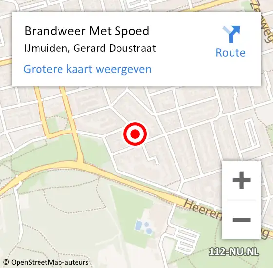 Locatie op kaart van de 112 melding: Brandweer Met Spoed Naar IJmuiden, Gerard Doustraat op 3 april 2021 17:24