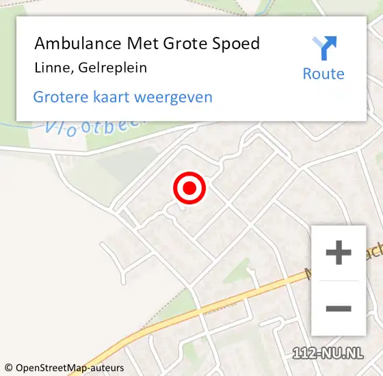 Locatie op kaart van de 112 melding: Ambulance Met Grote Spoed Naar Linne, Gelreplein op 3 april 2021 18:31