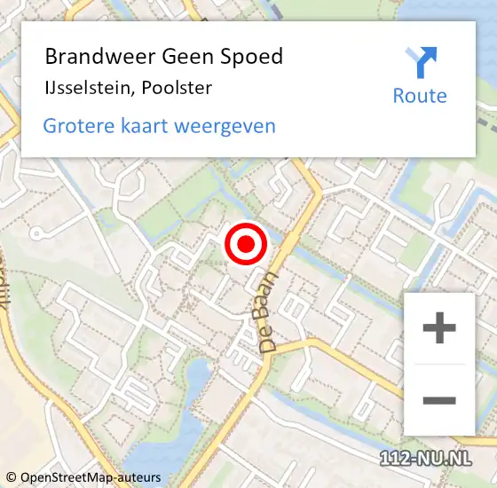 Locatie op kaart van de 112 melding: Brandweer Geen Spoed Naar IJsselstein, Poolster op 3 april 2021 18:45