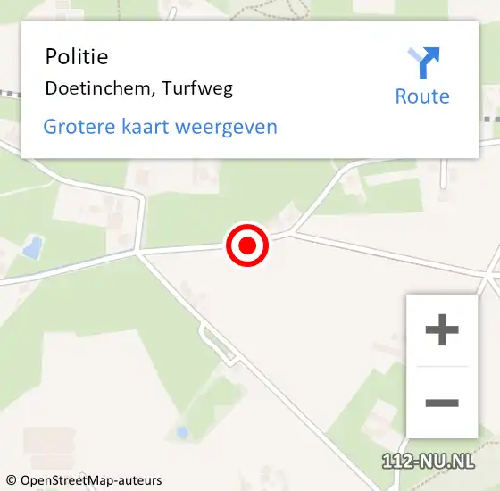 Locatie op kaart van de 112 melding: Politie Doetinchem, Turfweg op 3 april 2021 18:47