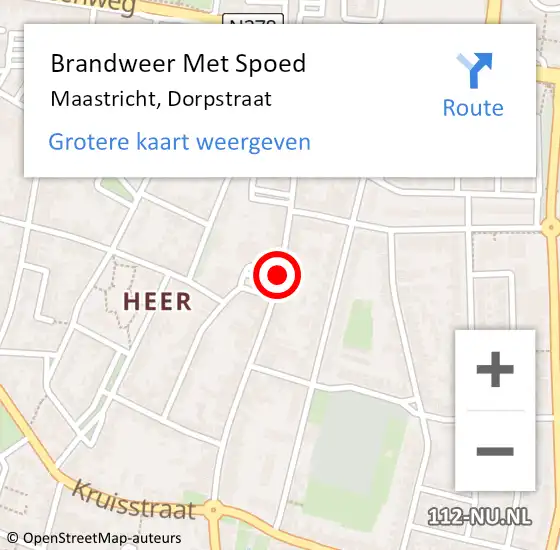 Locatie op kaart van de 112 melding: Brandweer Met Spoed Naar Maastricht, Dorpstraat op 3 april 2021 21:13