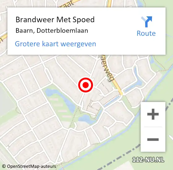 Locatie op kaart van de 112 melding: Brandweer Met Spoed Naar Baarn, Dotterbloemlaan op 3 april 2021 22:43