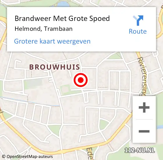 Locatie op kaart van de 112 melding: Brandweer Met Grote Spoed Naar Helmond, Trambaan op 4 april 2021 03:06