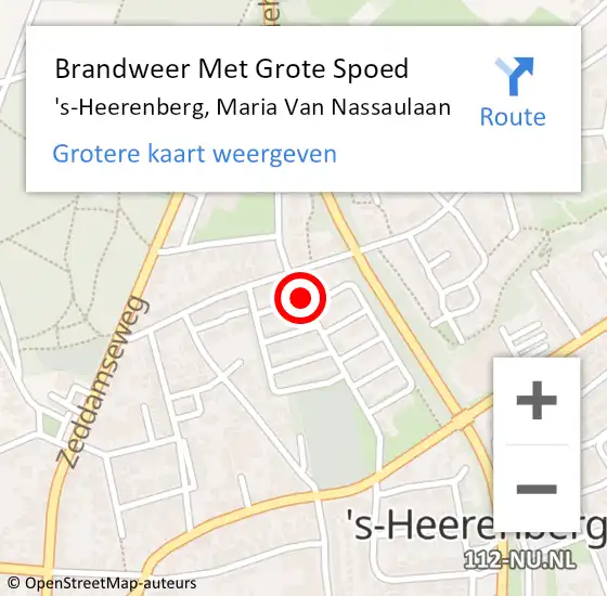 Locatie op kaart van de 112 melding: Brandweer Met Grote Spoed Naar 's-Heerenberg, Maria Van Nassaulaan op 4 april 2021 03:43