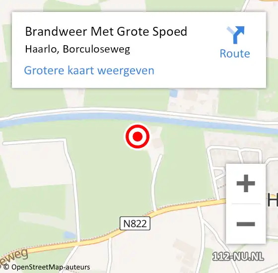 Locatie op kaart van de 112 melding: Brandweer Met Grote Spoed Naar Haarlo, Borculoseweg op 6 juni 2014 20:45