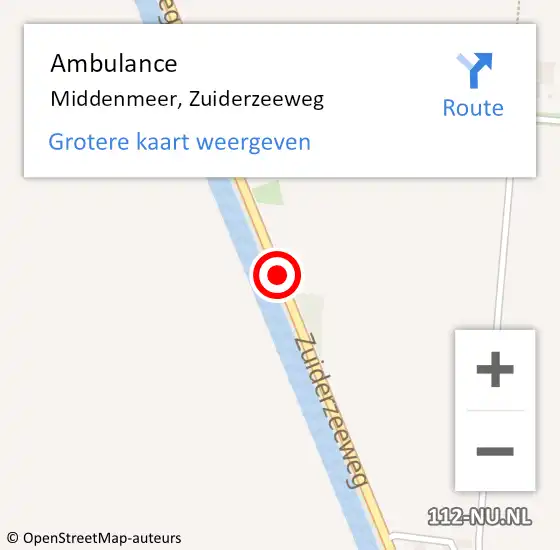 Locatie op kaart van de 112 melding: Ambulance Middenmeer, Zuiderzeeweg op 4 april 2021 12:35