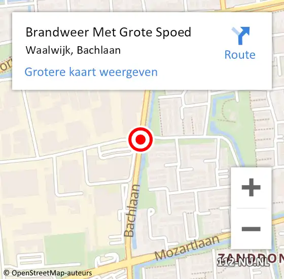 Locatie op kaart van de 112 melding: Brandweer Met Grote Spoed Naar Waalwijk, Bachlaan op 4 april 2021 13:21