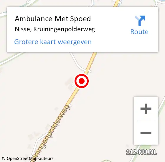 Locatie op kaart van de 112 melding: Ambulance Met Spoed Naar Nisse, Kruiningenpolderweg op 6 juni 2014 21:18